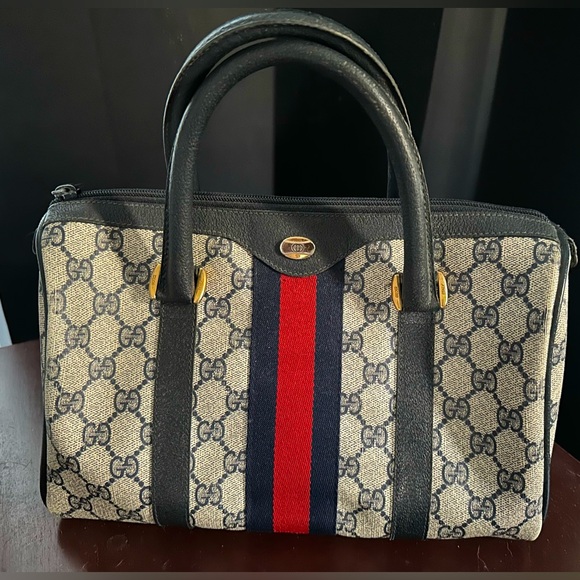 Authentic Vintage Gucci Boston GG Monogram Bag - Picture 1 of 10
